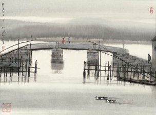 近现代 杨明义 江南白桥 CA0803060-029  45.5x34.5[山水