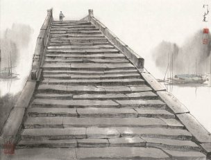 近现代 杨明义 江南白桥 CA0803060-007  45.5x34.5[山水