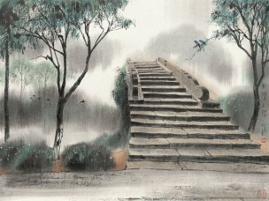 近现代 杨明义 江南白桥 CA0803060-024  45.5x34.5[山水
