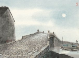 近现代 杨明义 江南白桥 CA0803060-005  45.5x34.5[山水