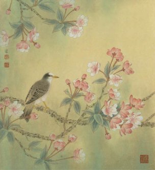 近现代 李科宏 一片春心付海棠 70x77[花鸟] 