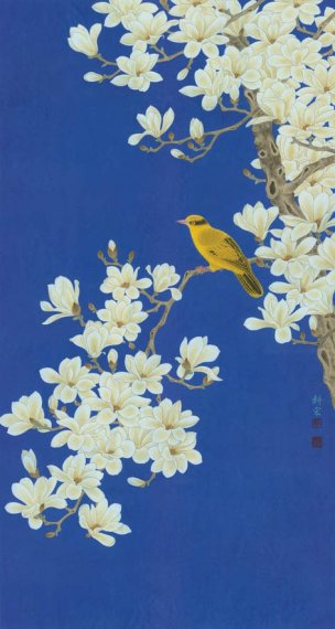 近现代 李科宏 玉质凝香 48x90[花鸟] 
