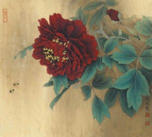 近现代 李晓明 黑剪绒 42.5x38.5[花鸟]