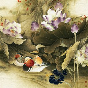 近现代 李晓明 工笔 紫风微醺 [花鸟]