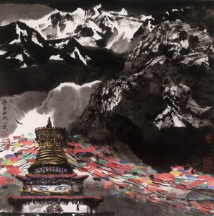 近现代 李小可 远方的风2 69x70[山水]