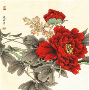 近现代 李晓明 墨洒金 35x35[花鸟]