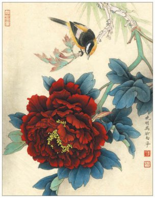 近现代 李晓明 五月王红 36x46[花鸟]