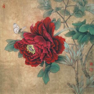 近现代 李晓明 墨魁 40x40[花鸟]