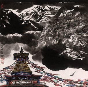 近现代 李小可 远方的风 70x70[山水]
