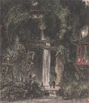 近现代 李可染 西湖黄龙洞 44x51[山水]