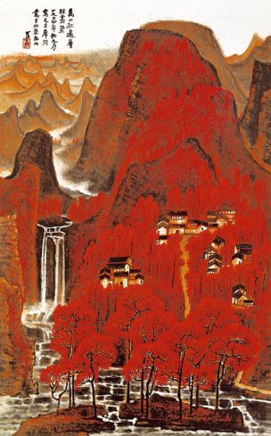 近现代 李可染 万山遍红 60X97[山水]