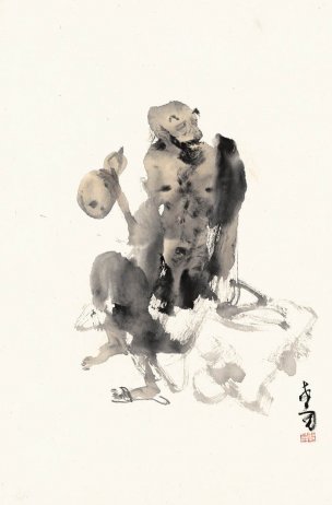 近现代 李世南 酒仙-68.5x45.5 [人物]