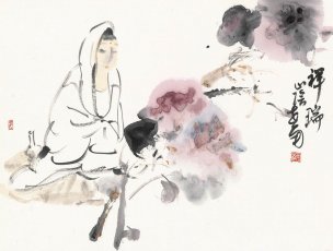 近现代 李世南 祥瑞-34x46 [人物]