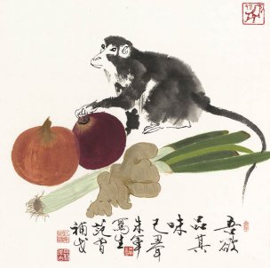 近现代 朱军 ca10007006-册页十二开-11 27x27[走兽]