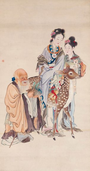 近现代 佚名 祝寿图-176x94[人物]