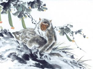 近现代 佚名 生肖动物集J173-77-国画生肖动物56[走
