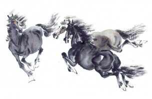 近现代 佚名 生肖动物集J173-77-国画生肖动物42[走