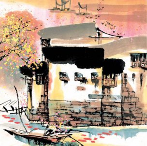近现代 佚名 江南水乡画册J173-74-国画江南水乡