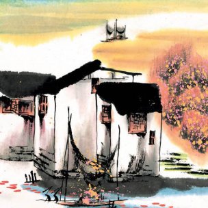 近现代 佚名 江南水乡画册J173-74-国画江南水乡