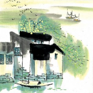 近现代 佚名 江南水乡画册J173-74-国画江南水乡
