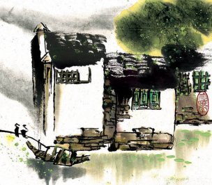 近现代 佚名 江南水乡画册J173-74-国画江南水乡