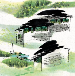 近现代 佚名 江南水乡画册J173-74-国画江南水乡 