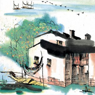 近现代 佚名 江南水乡画册J173-74-国画江南水乡 