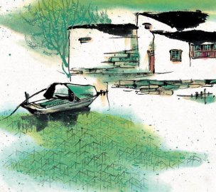 近现代 佚名 江南水乡画册J173-74-国画江南水乡 