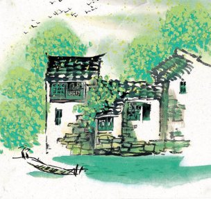近现代 佚名 江南水乡画册J173-74-国画江南水乡 