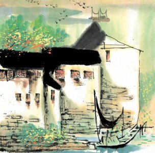 近现代 佚名 江南水乡画册J173-74-国画江南水乡 