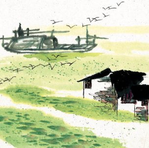 近现代 佚名 江南水乡画册J173-74-国画江南水乡 