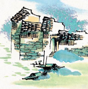 近现代 佚名 江南水乡画册J173-74-国画江南水乡 