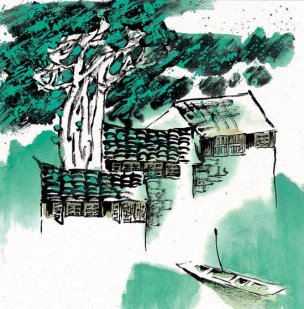 近现代 佚名 江南水乡画册J173-74-国画江南水乡 