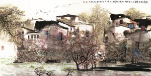 近现代 佚名 江南景色  58x114[山水] 