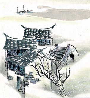 近现代 佚名 江南水乡画册J173-74-国画江南水乡 