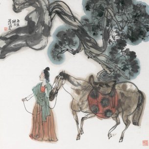近现代 施大畏 水墨延伸之九 67X67[人物]