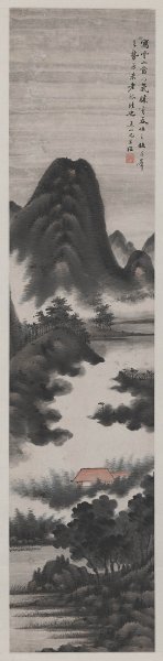近现代 明俭 山水四条屏-2 34X140[山水]