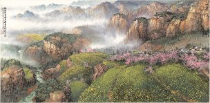 近现代 招务超 菜花 139x68[山水]