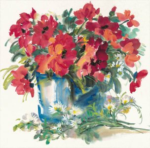 近现代 徐燕婷 花-67.5x67.8[花鸟]