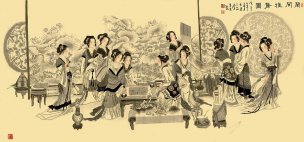 近现代 惠英 兰闺雅集图[人物]
