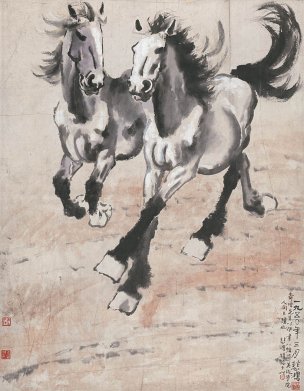 近现代 徐悲鸿 奔马腾飞-OK 78x100[走兽]