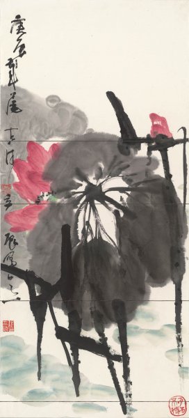 近现代 张立辰 夏日 53x115[花鸟]