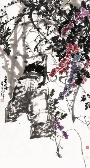 近现代 崔如琢 春荫OK6尺赵宣  96×179[花鸟]