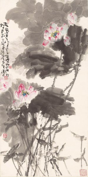 近现代 宋雨桂 夏荷66.5×134.tif[花鸟]