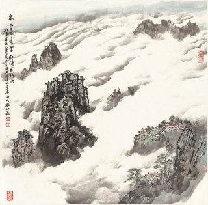 近现代 孔仲起 山水-X 70X70[山水]