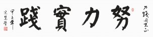 近现代 宋慧莹 书法 努力实践 122X30[书法]