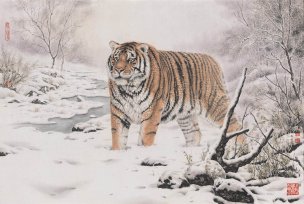 近现代 唐坚 雪域岁月 老虎 103x69[走兽]