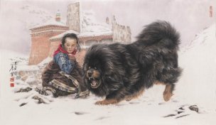 近现代 唐坚 雪域岁月十四 119x69[人物]