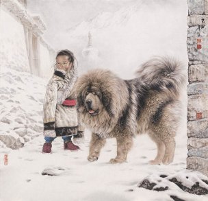 近现代 唐坚 雪域岁月十六 98x95[人物]