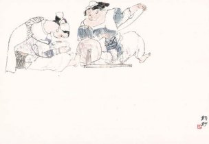 近现代 周思聪 册页20开-15 55X38[人物]